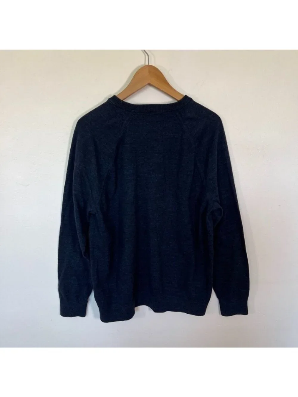 Men’s Navy Nautical Raglan Crew Neck Organic Cotton Pullover Sweater Coastal